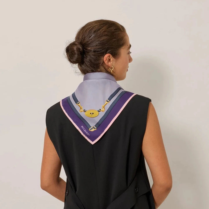 Mulberry Organic Silk Scarf Belted Square Lilac – produktbillede 2