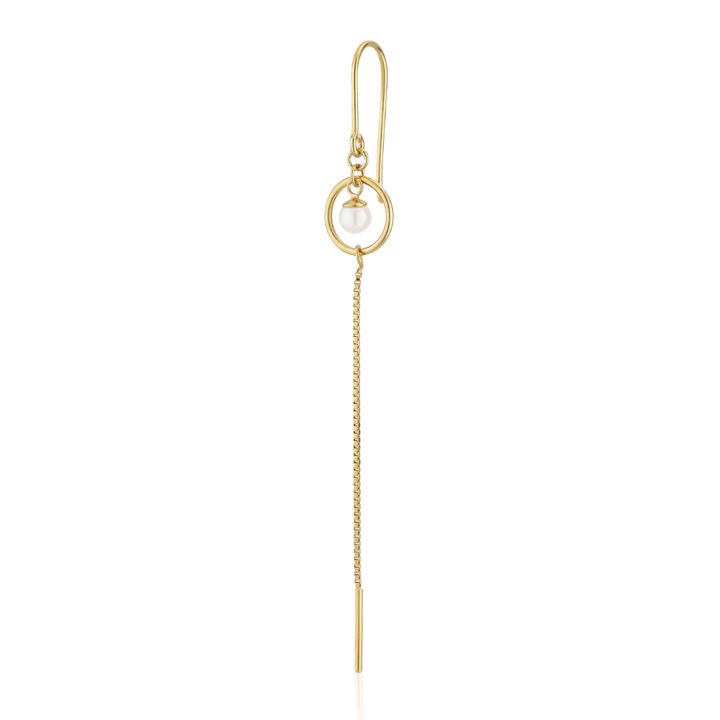 Alura Ocean Single Ørering med Perle & Kæde – E221213-51-P
