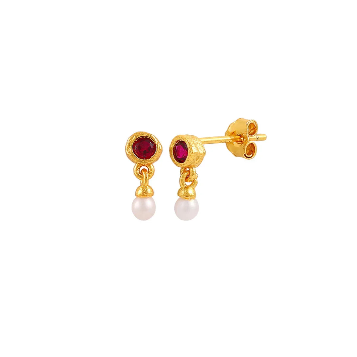Hultquist Amber Petite øreringe - Forgyldt Sølv – S08649G