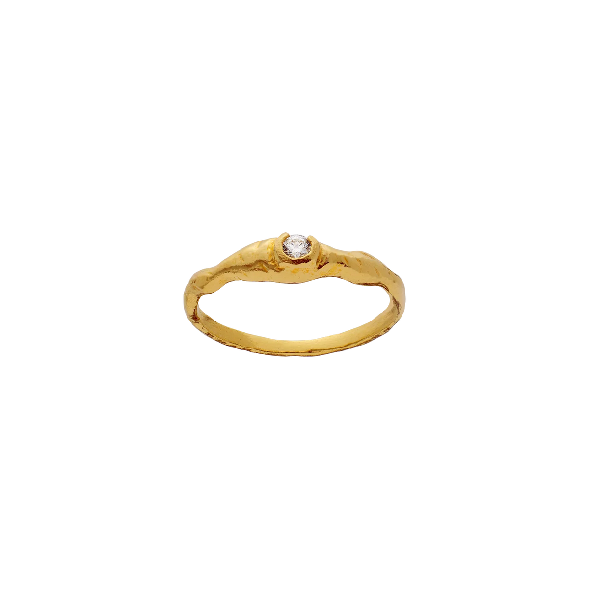 Maanesten Sani Forgyldt Ring med Hvid Zirkonia – 4953A-001