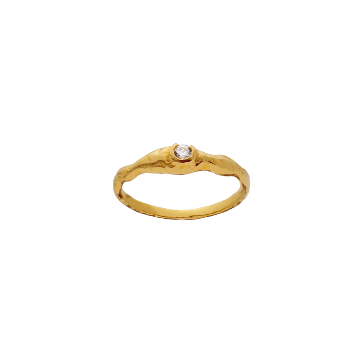 Maanesten Sani Forgyldt Ring med Hvid Zirkonia – 4953A-001