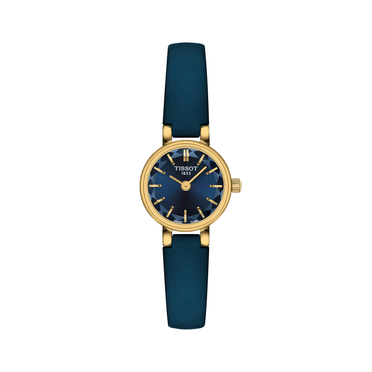 TISSOT LOVELY ROUND 19.5MM – GULD PVD / BLÅ SKIVE – T1400093604100