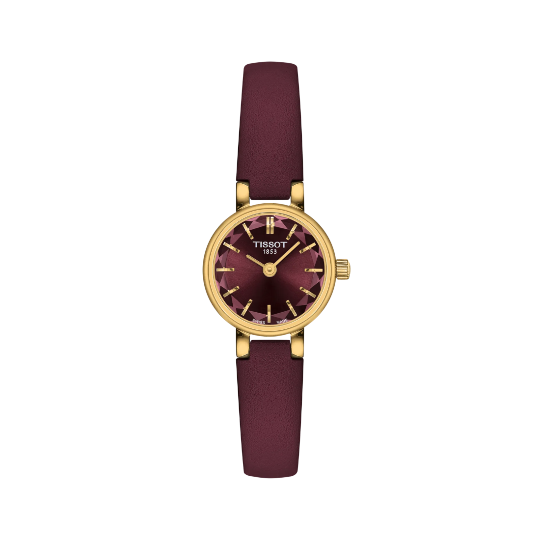 TISSOT LOVELY ROUND 19.5MM – GULD PVD / BORDEAUX – T1400093637100