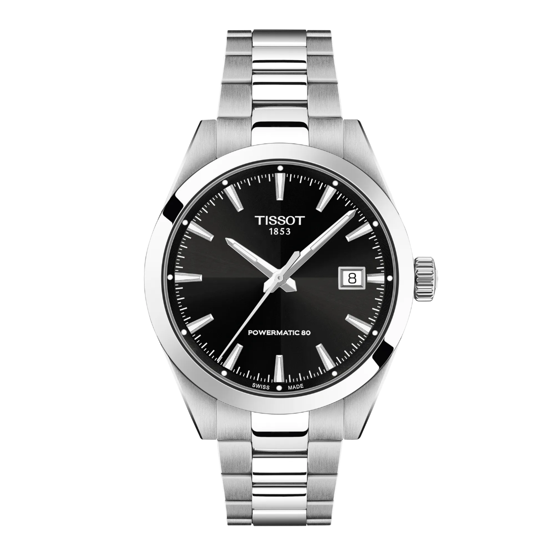 TISSOT GENTLEMAN POWERMATIC 80 – SORT URSKIVE – T1658071105100
