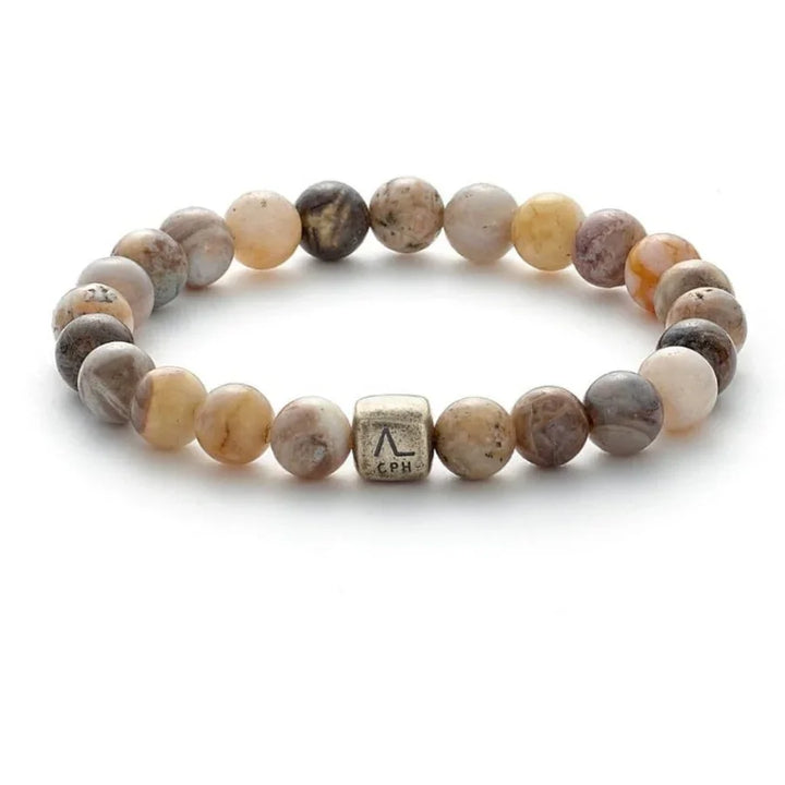 Alexander Lyngaard Armbånd - Bamboo Leaf Agate 8 mm – C00880-001