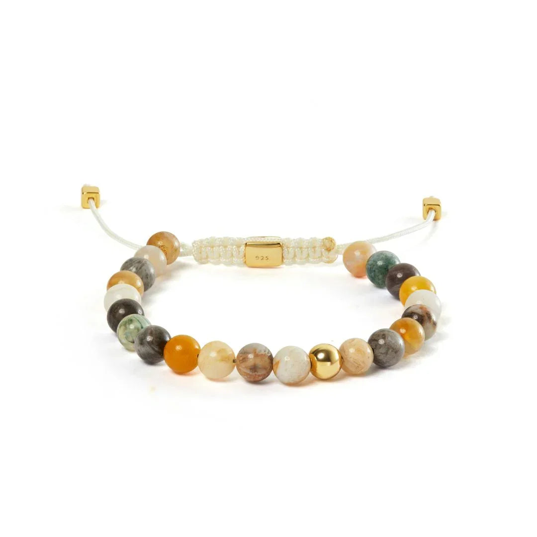Alexander Lynggaard Armbånd Bamboo Leaf Agate Braided 6mm – B00172