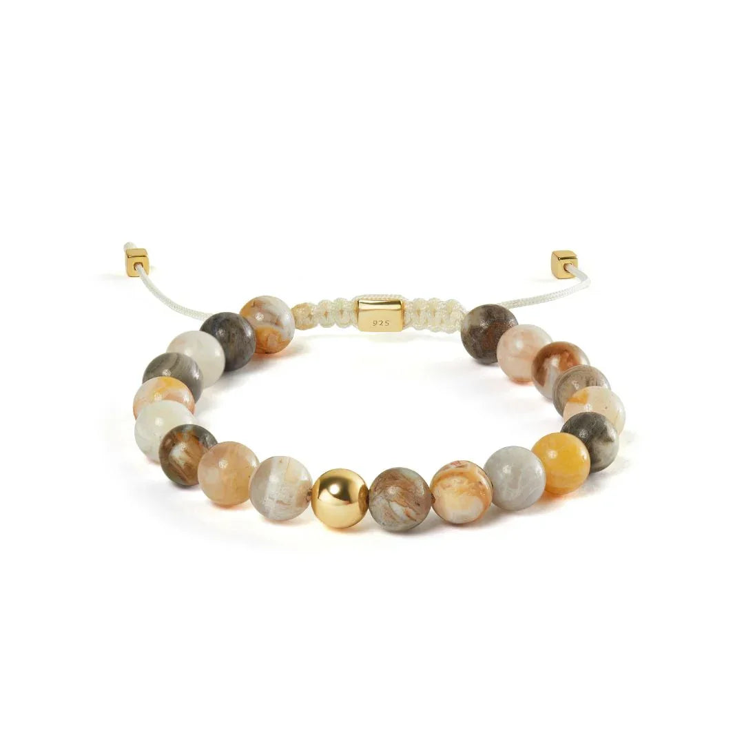 Alexander Lynggaard Armbånd Bamboo Leaf Agate Braided 8mm – B00183