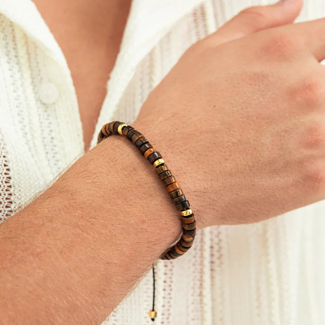 Alexander Lynggaard Armbånd Tiger Eye Heishi Braided 6mm – B00202