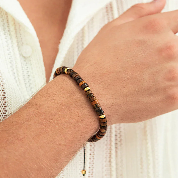 Alexander Lynggaard Armbånd Tiger Eye Heishi Braided 6mm – B00202