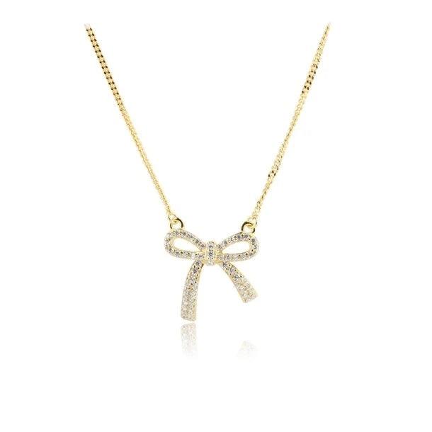 Aqua Dulce Elegant Bow Halskæde Forgyldt – 5817