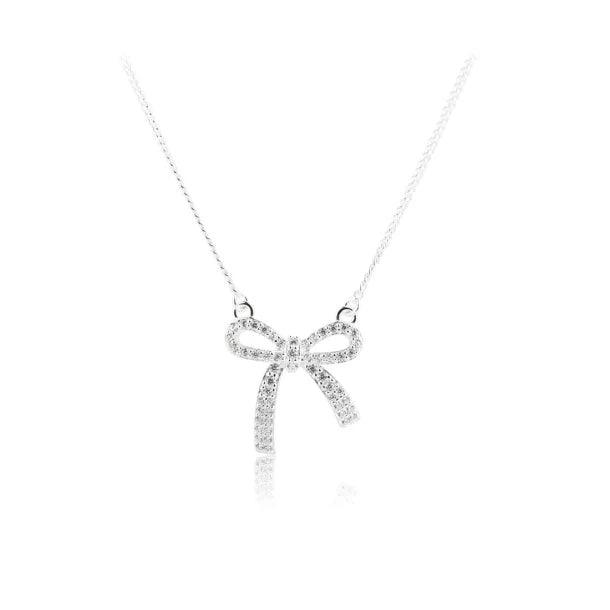Aqua Dulce Elegant Bow Halskæde Sølv – 5816