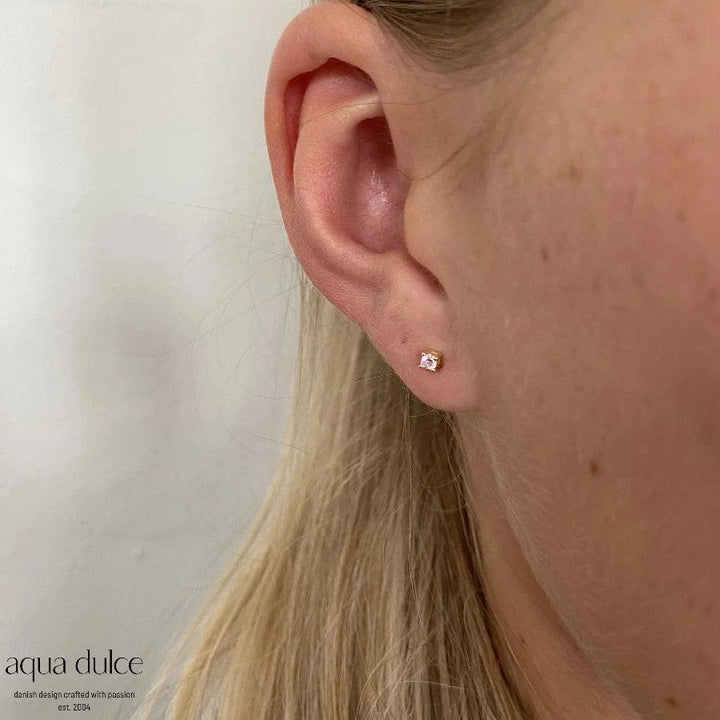 Aqua Dulce Mini Kaya Rosa Ørestikker sølvforgyldt - 5175 – produktbillede 2