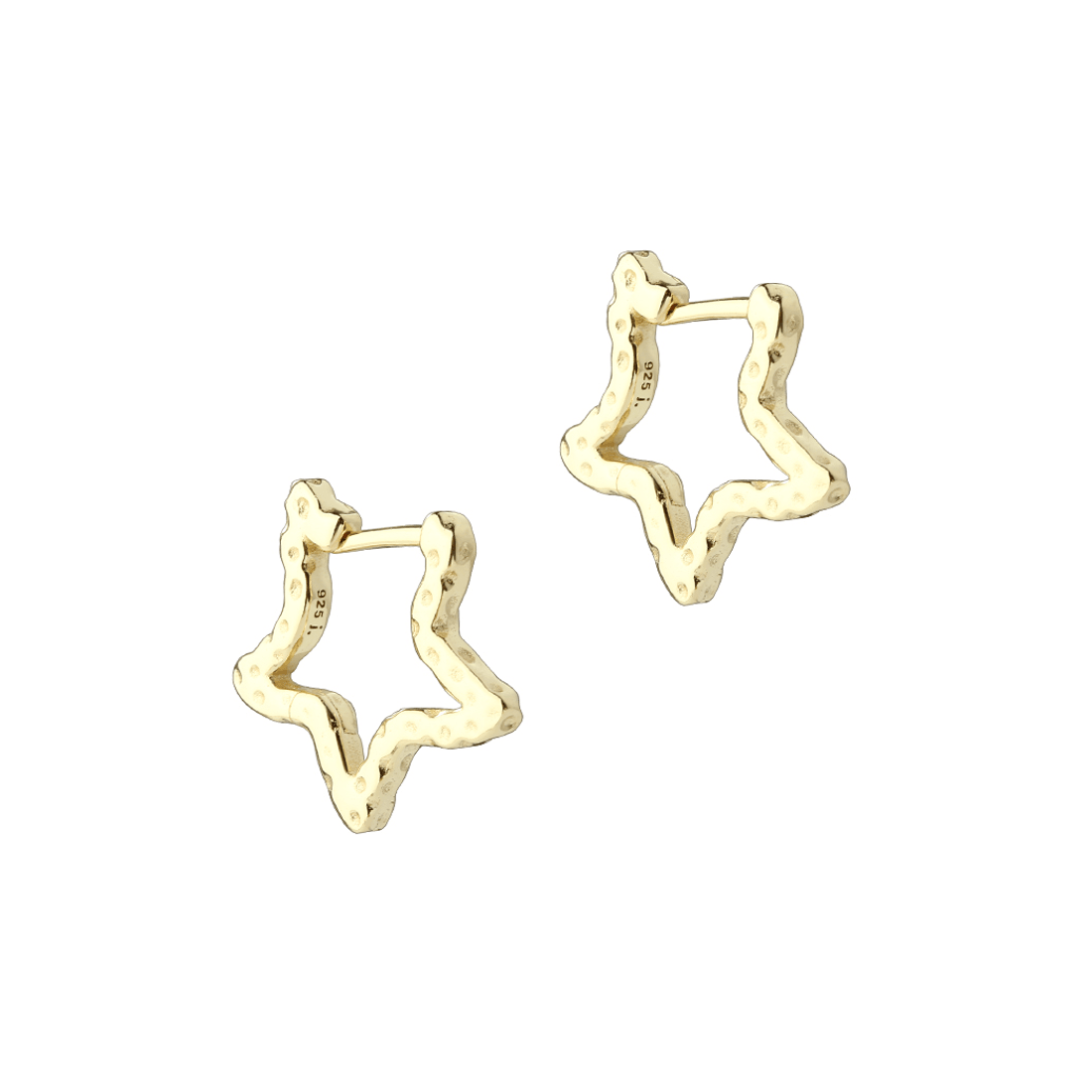 Aqua Dulce Stelle Hoops i Forgyldt Sølv – Stjerne Øreringe – 6160