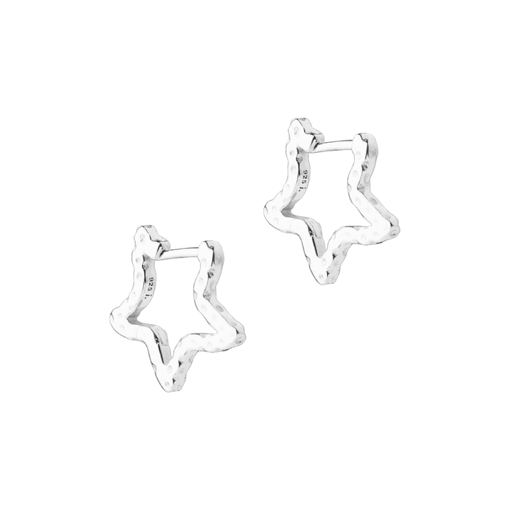 Aqua Dulce Stelle Hoops i Sølv – Stjerne Øreringe – 6159