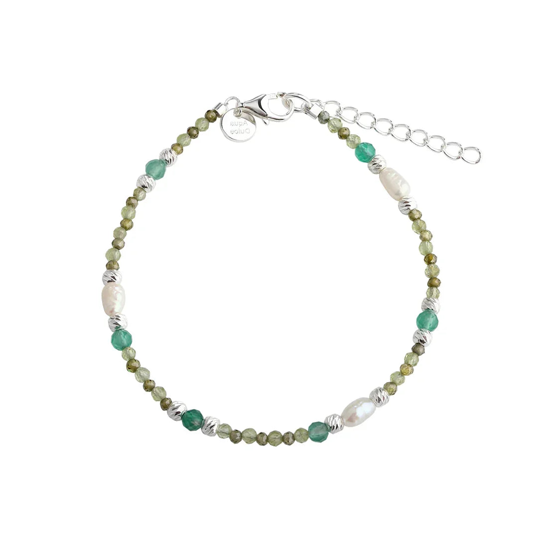 Aqua Dulce Verde Simple Armbånd I Sølv – 6704