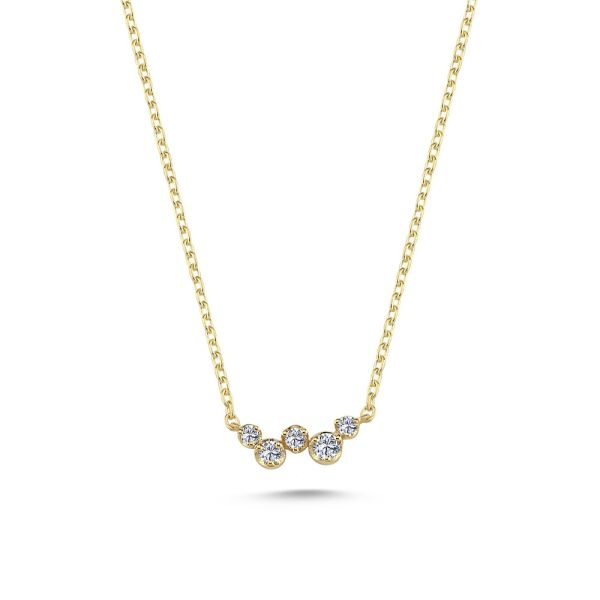 Nuran Aura Halskæde 14 kt. Guld med 0,10 ct. Diamant – V2620-010RG