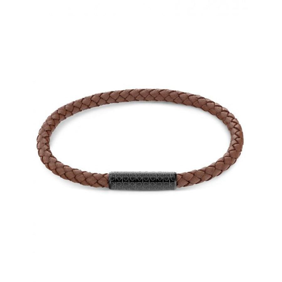 Calvin Klein Braided Bracelet 19,5cm brun læder stål - 7613272464062 – 7613272464062