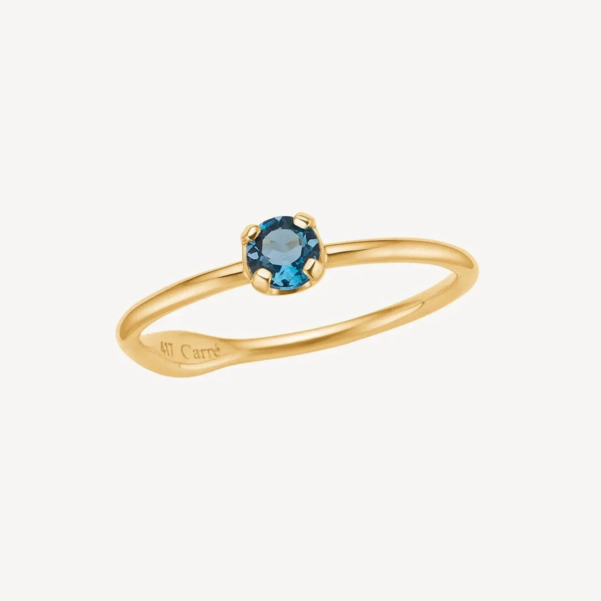 Carré Iris 10kt Guld ring m. London Blå Topas – TR4109LBT-001