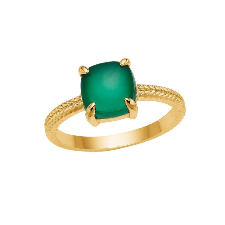 Carré Ring Med Grøn Agat – FR4413GR-001