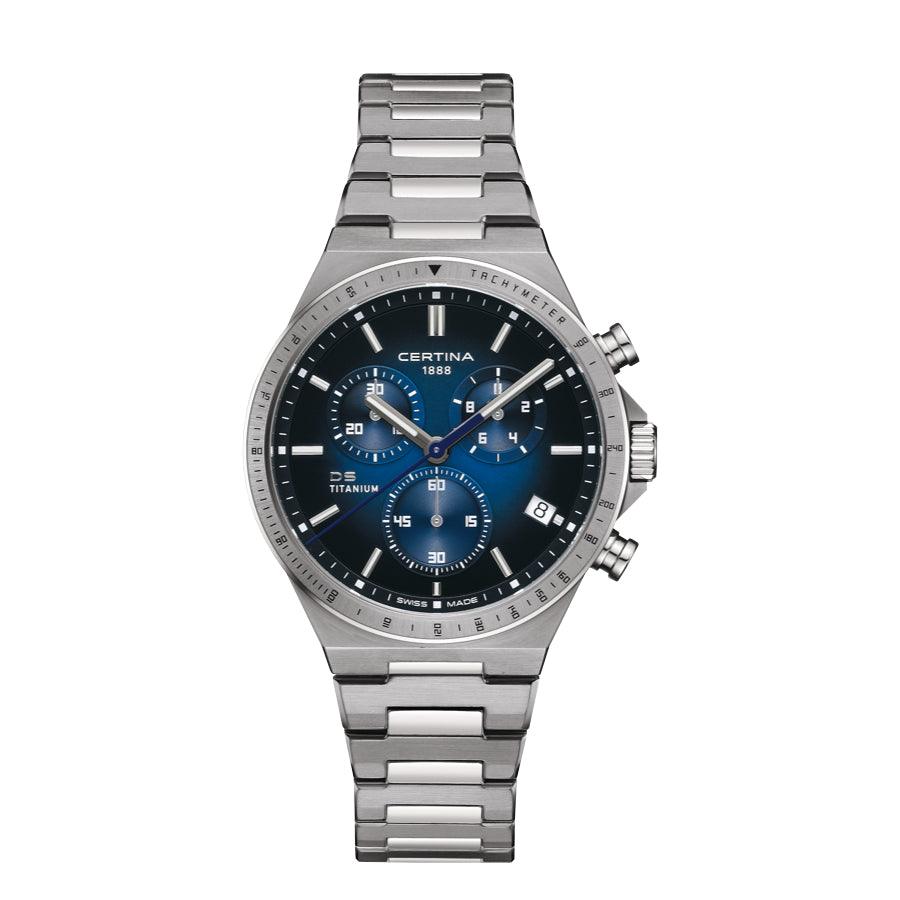 Certina DS-7 Chronograph - Kvarts Blå Titanium 41mm – C0434174404100