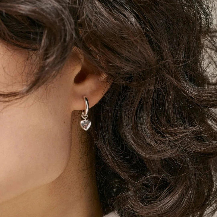Enamel Amore Sølv Hoops - E376S – produktbillede 2