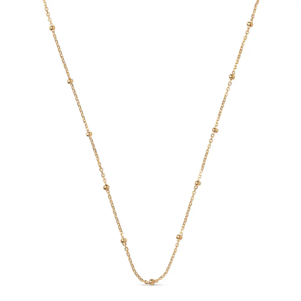 Enamel Beaded Chain Halskæde I Forgyldt Sølv – N141G