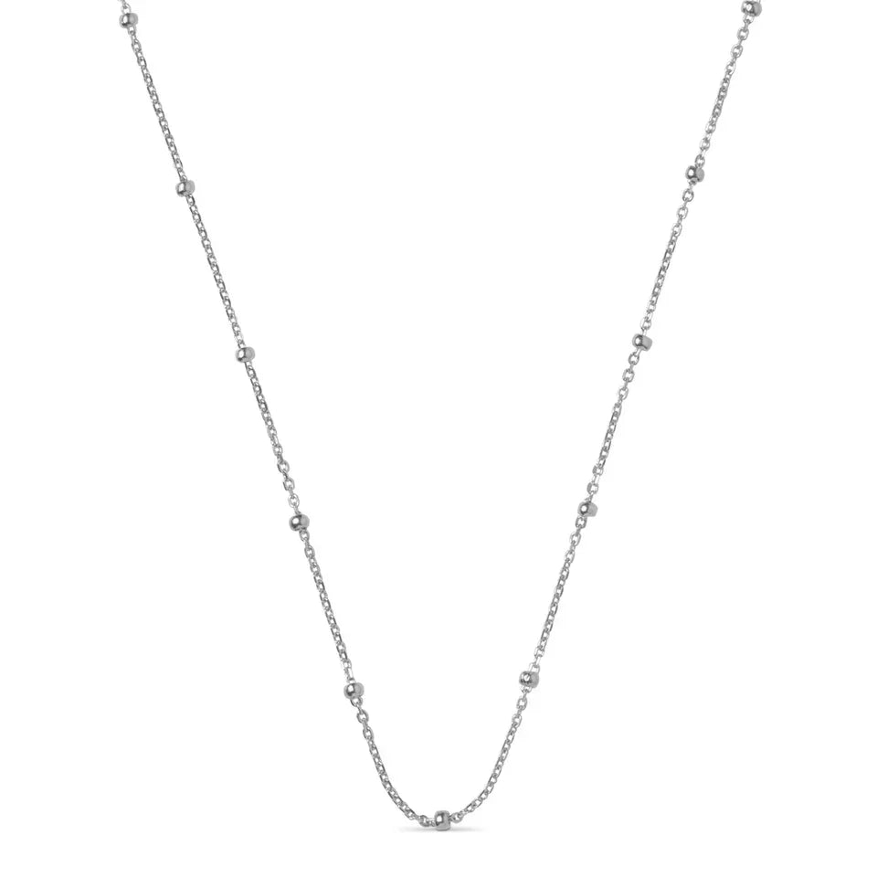 Enamel Beaded Chain Halskæde I Sølv – N141S