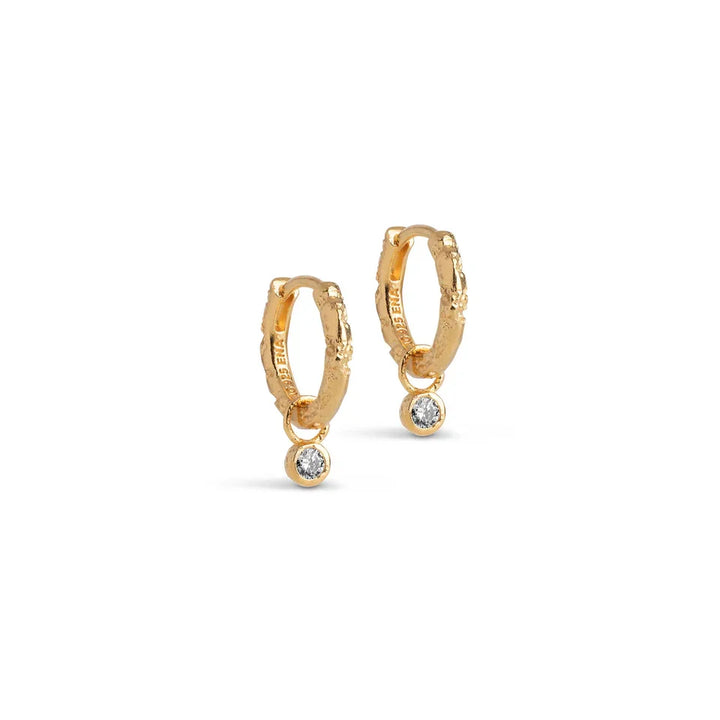 Enamel Belle Hoops CZ I Forgyldt Sølv – E431GM