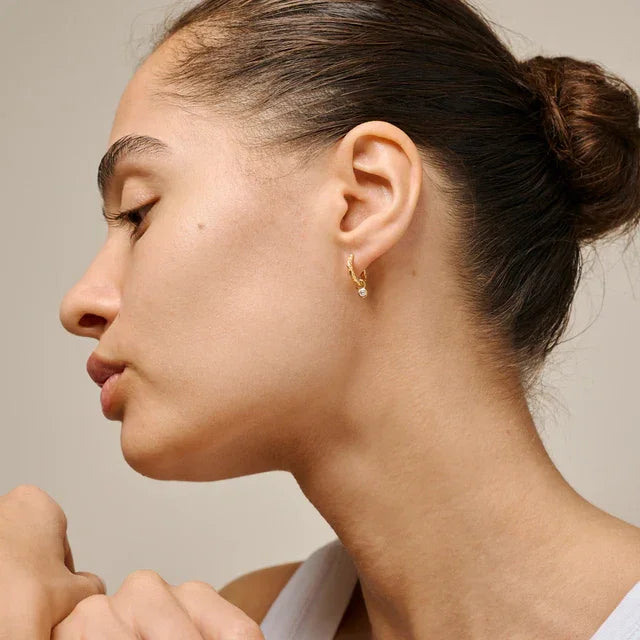 Enamel Belle Hoops CZ I Forgyldt Sølv – produktbillede 2