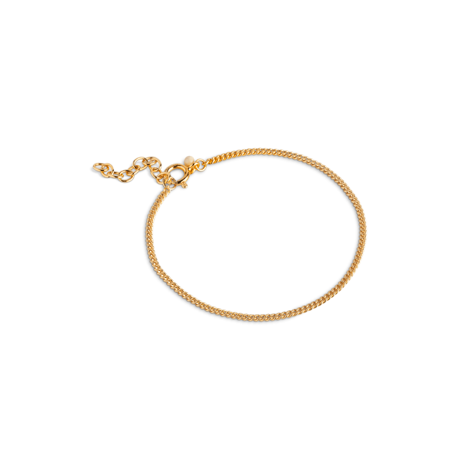 Enamel Curb Chain Armbånd Forgyldt Sølv - B123G – B123G