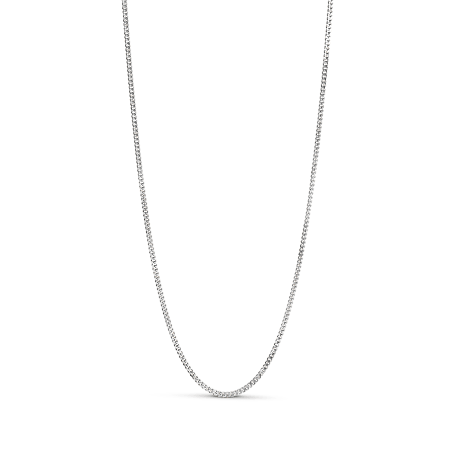 Enamel Curb Chain Necklace Sølv - N115S – N115S