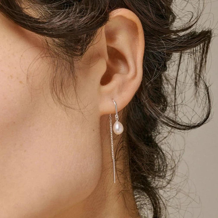 Enamel Eleanor Pearl Earrings sølv - E308S – produktbillede 2