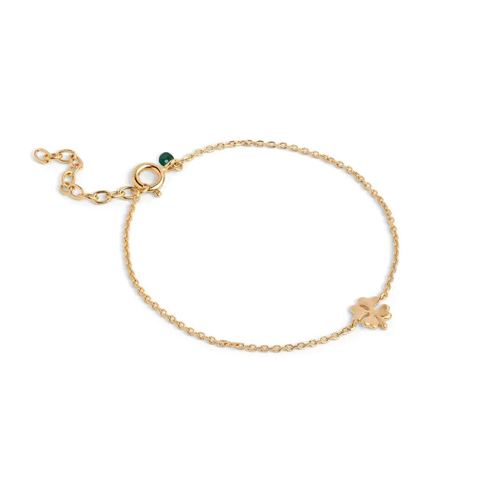 Enamel Four Leaf Clover Armbånd I Forgyldt Sølv – B148GM