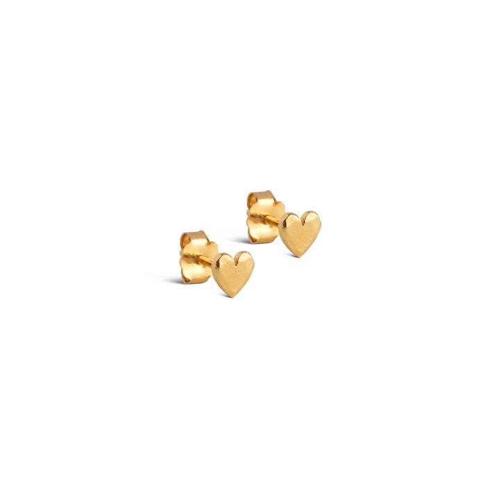 Enamel Heart Studs Forgyldt - Hjerte Ørestikker - E373GM – E373GM