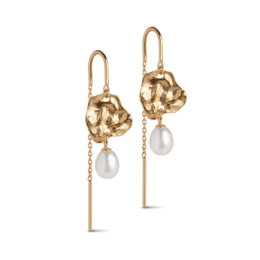 Enamel Kai Pearl Øreringe sølvforgyldt - E326GM – E326GM