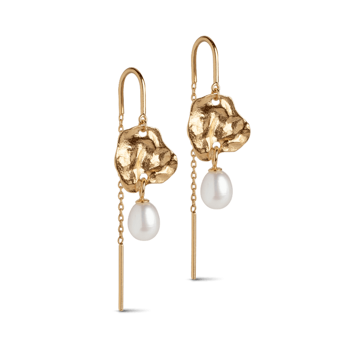 Enamel Kai Pearl Øreringe sølvforgyldt - E326GM – E326GM