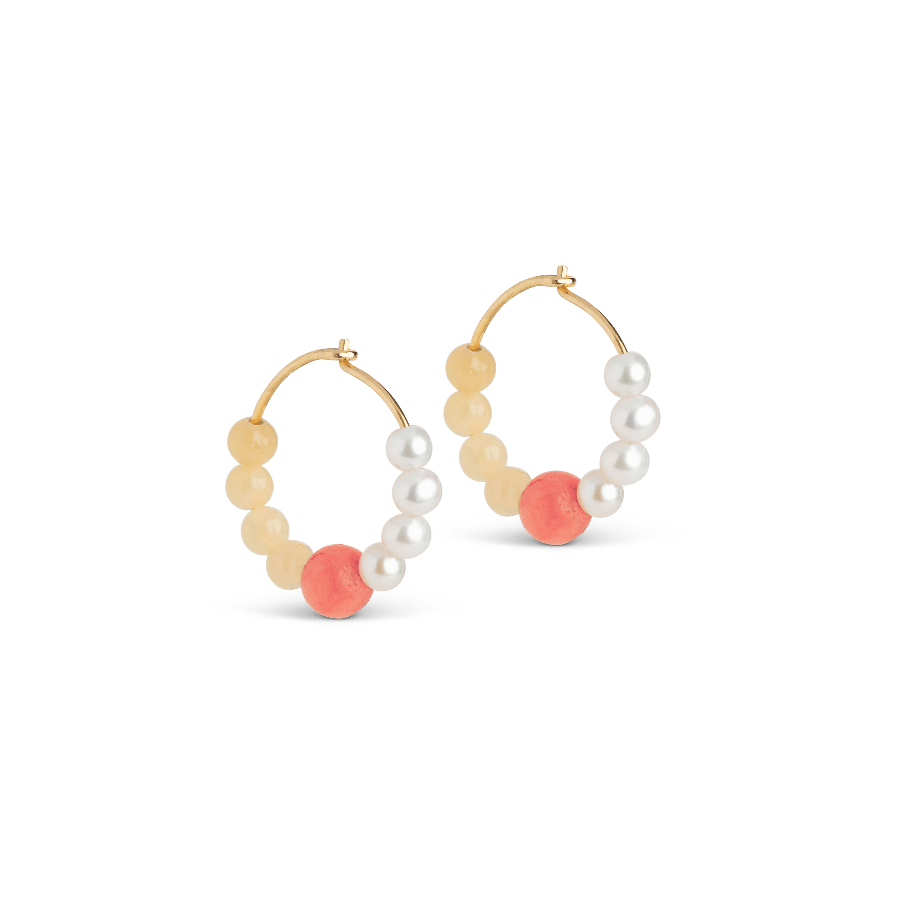 Enamel Kalea Hoops I Forgyldt Sølv - E367G – E367G-Orange