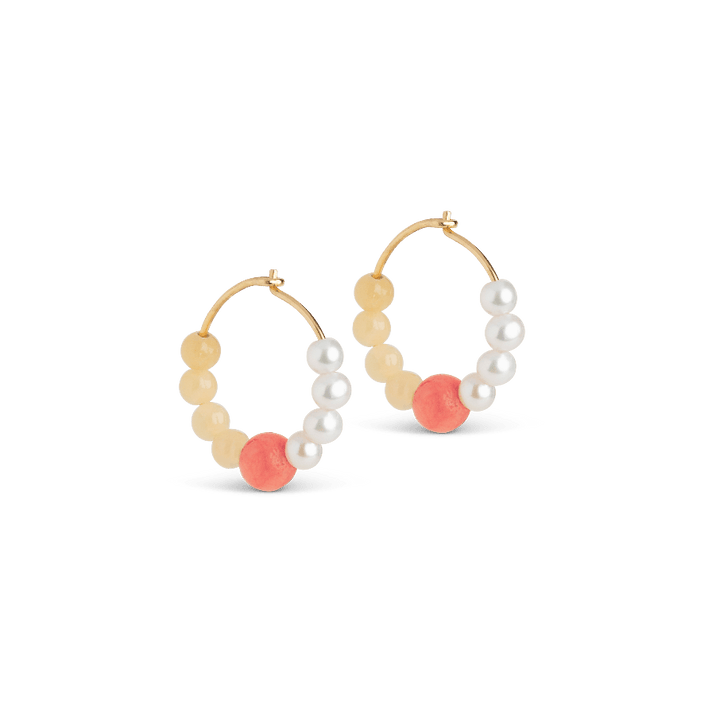 Enamel Kalea Hoops I Forgyldt Sølv - E367G – E367G-Orange