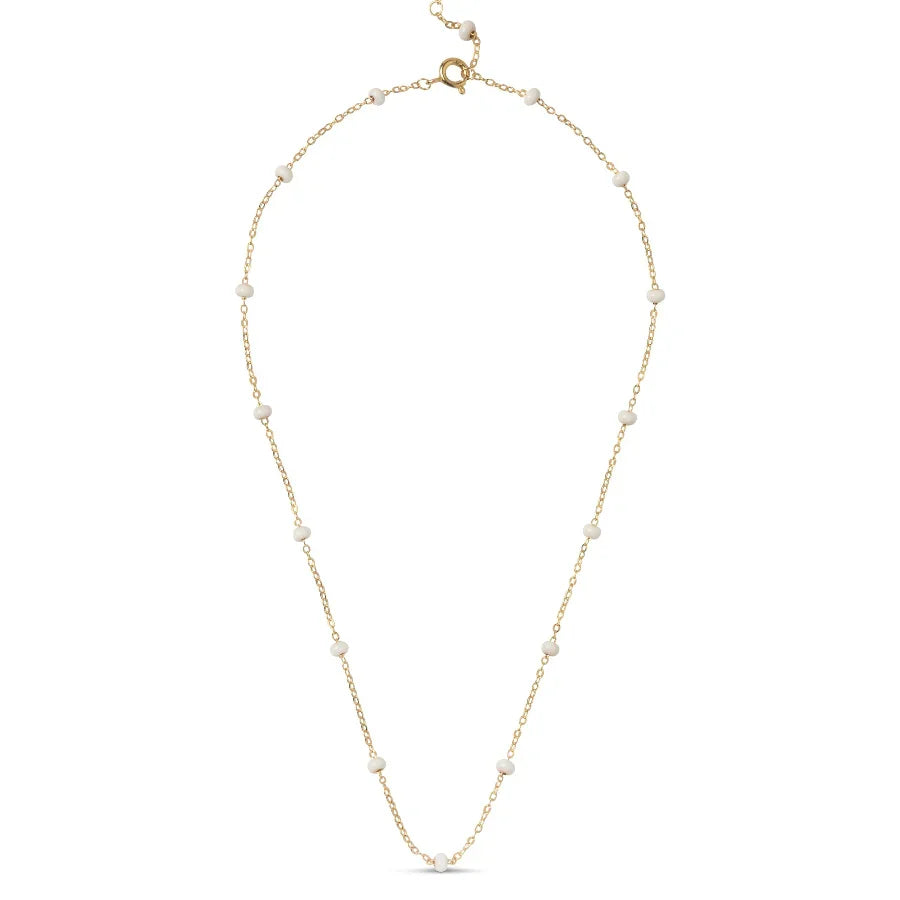 Enamel Lola Bold Halskæde - Daisy I Forgyldt Sølv – N137G-Daisy
