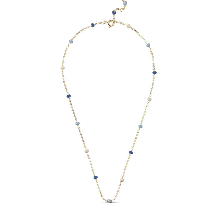 Enamel Lola Bold Halskæde - Marine I Forgyldt Sølv – N137G-Marine