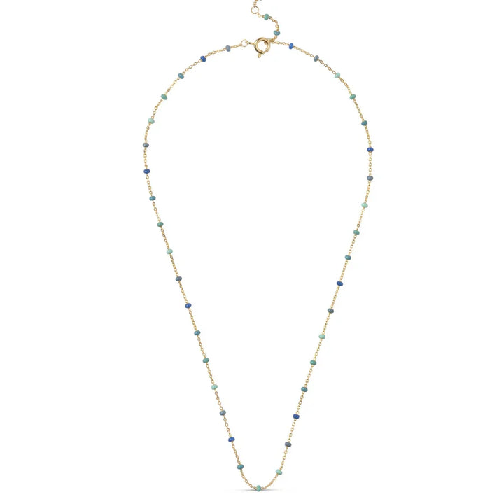 Enamel Lola Halskæde Atlantic I Forgyldt Sølv – N55G-Atlantic