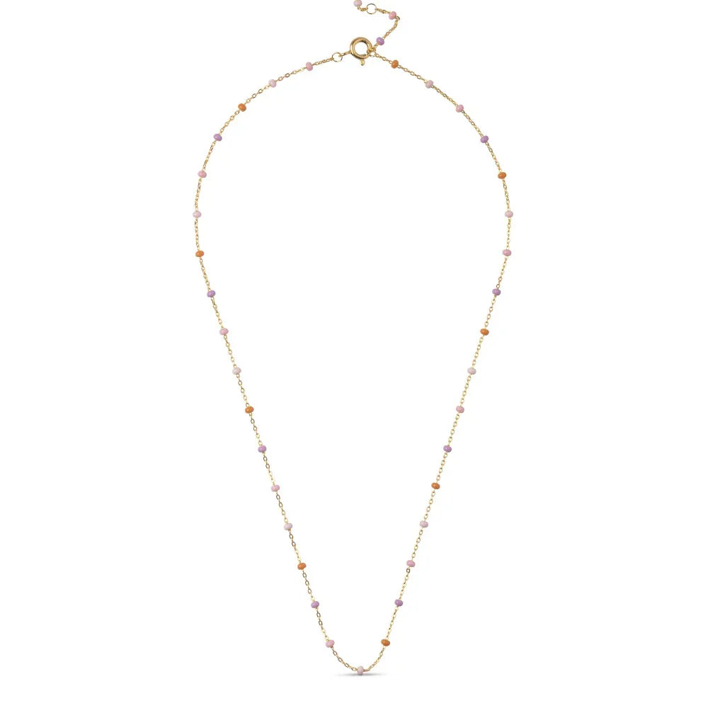 Enamel Lola Halskæde - Blush I Forgyldt Sølv – N55G-Blush