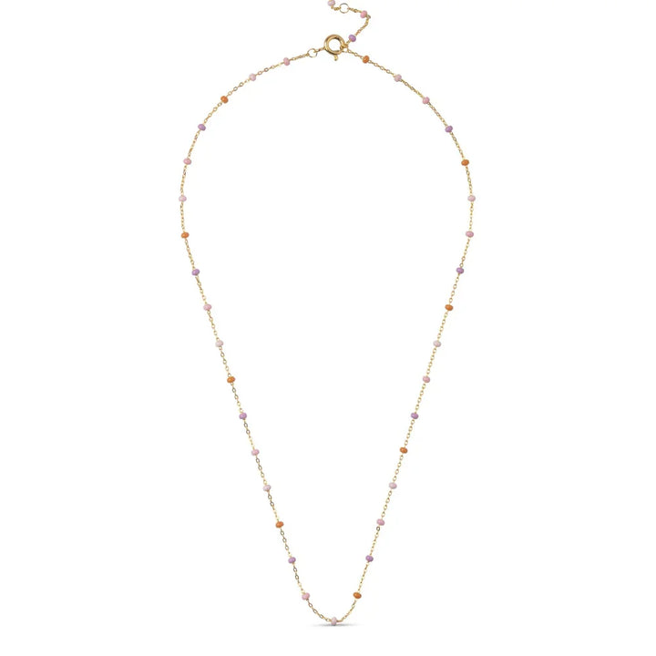 Enamel Lola Halskæde - Blush I Forgyldt Sølv – N55G-Blush