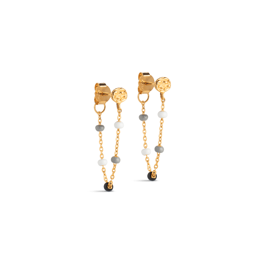 Enamel Lola Salt 'n' Pepper Earrings - E140GM-SaltPepper – E140GM-SaltPepper