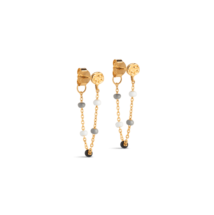 Enamel Lola Salt 'n' Pepper Earrings - E140GM-SaltPepper – E140GM-SaltPepper