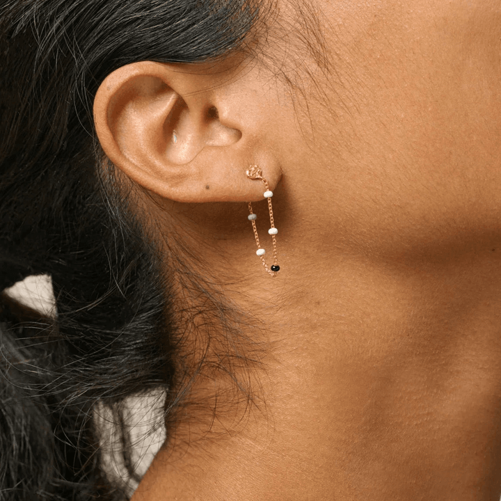 Enamel Lola Salt 'n' Pepper Earrings - E140GM-SaltPepper – produktbillede 2