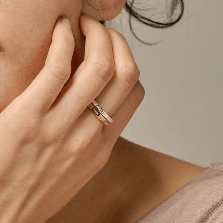 Enamel Mom Forgyldt Ring - R86G – produktbillede 2