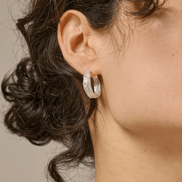 Enamel Nela Sølv Hoops 20 mm - E370SM – produktbillede 2