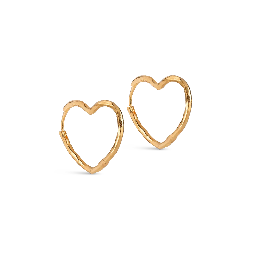 Enamel Organic Heart Medium Hoops I Forgyldt Sølv – E414GM