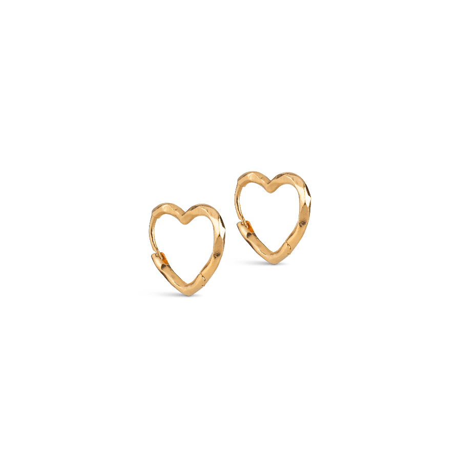 Enamel Organic Heart Small Hoops I Forgyldt Sølv – E413GM